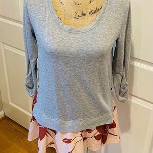 Anthropologie Swing Peplum Top in Gray (Size Medium)